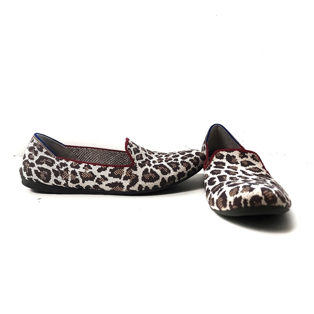 Rothy's The Loafer Moca Spot Leppard Print Flats, 9
